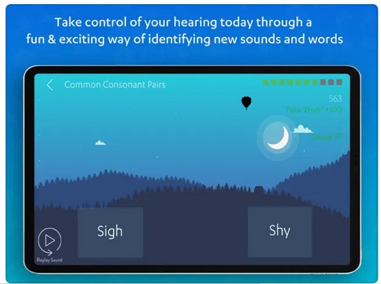 Screenshot of the Hearoes app